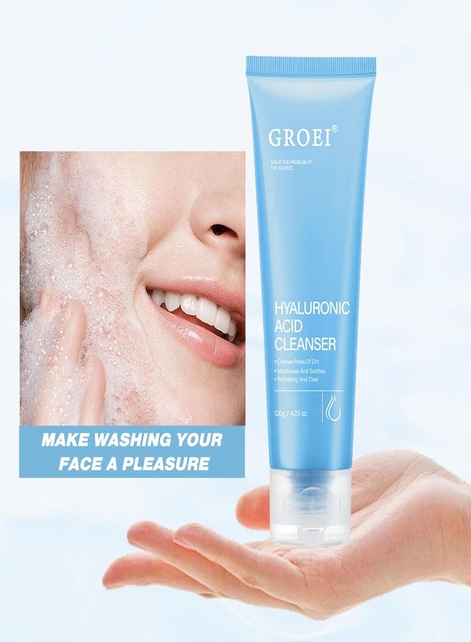 GROEI Hyaluronic Acid Cleanser, Face Wash with Tea Extracts, Gentle Pore Cleanser for Oily & Dry Skin, 4.23 oz (1PC) - Image 4